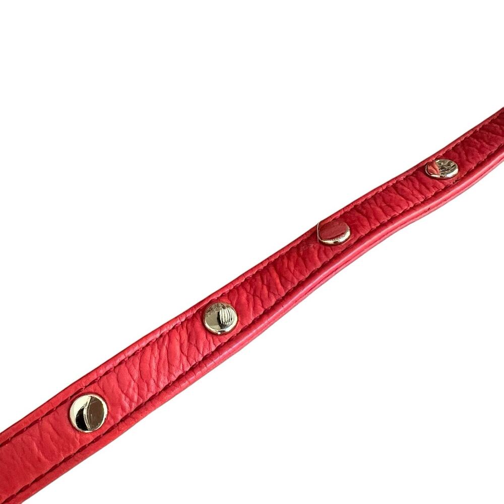 Rebecca Minkoff Orange Red Leather Crossbody Bag 4 Zipper Gold Chain Pockets - Picture 14 of 16